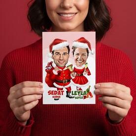  - Yılbaşının Mutlu Çiftleri Karikatürlü Tebrik Kartı