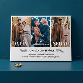  - Yıldönümü Hediyesi Fotoğraflı Romantik Tablo