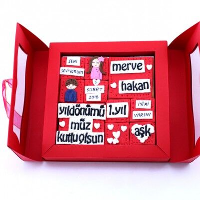 Yıldönümüne Özel Pencere Kutuda Butik Kurabiye - Thumbnail
