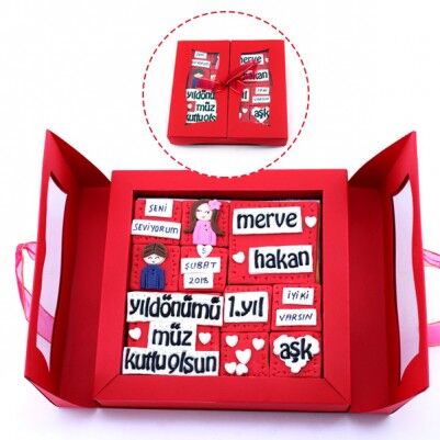 Yıldönümüne Özel Pencere Kutuda Butik Kurabiye - Thumbnail