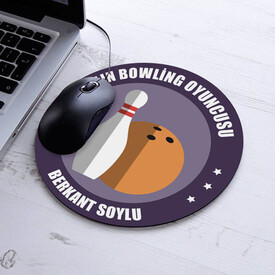 Yılın Bowling Oyuncusu İsme Özel Yuvarlak Mousepad - Thumbnail