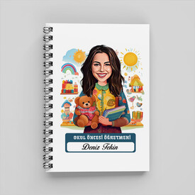  - En Başarılı Kadın Okul Öncesi Öğretmeni Karikatürlü Defter