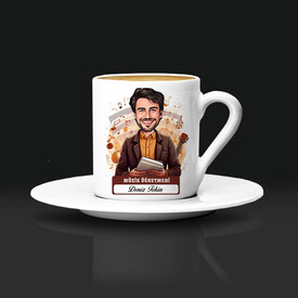  - En Başarılı Erkek Müzik Öğretmeni Karikatürlü Kahve Fincanı