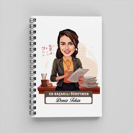  - Yılın En Başarılı Kadın Öğretmeni Karikatürlü Defter