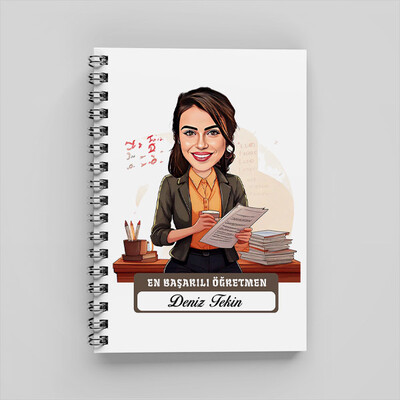  - Yılın En Başarılı Kadın Öğretmeni Karikatürlü Defter