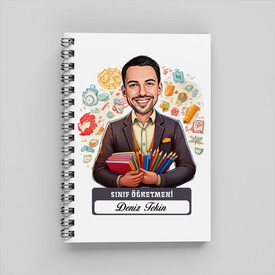  - En Başarılı Erkek Sınıf Öğretmeni Karikatürlü Defter