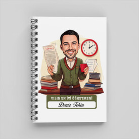  - Yılın En İyi Erkek Öğretmeni Karikatürlü Defter