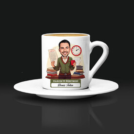  - Yılın En İyi Erkek Öğretmeni Karikatürlü Kahve Fincanı