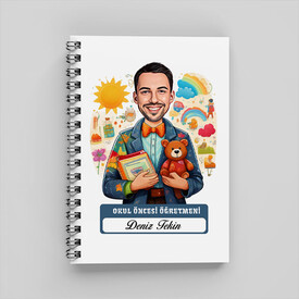  - En Başarılı Erkek Okul Öncesi Öğretmeni Karikatürlü Defter