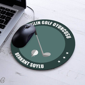 Yılın Golf Oyuncusu İsme Özel Yuvarlak Mousepad - Thumbnail