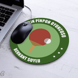 Yılın Pinpon Oyuncusu İsme Özel Yuvarlak Mousepad - Thumbnail