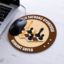 Yılın Satranç Oyuncusu İsme Özel Yuvarlak Mousepad - Thumbnail
