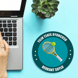 Yılın Tenis Oyuncusu İsme Özel Yuvarlak Mousepad - Thumbnail