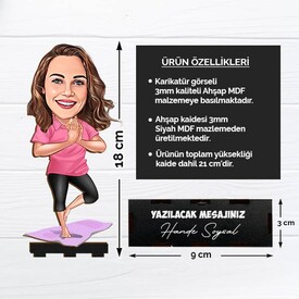 Yoga Yapan Kadın Karikatürlü Biblo - Thumbnail