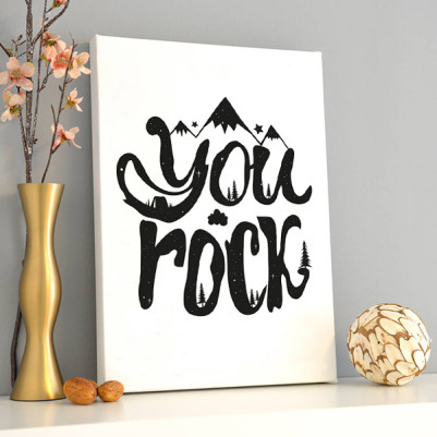  - You Rock Motto Kanvas Tablo