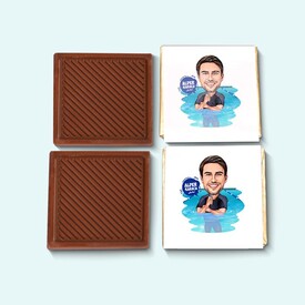 Yüzme Hocası Karikatürlü Çikolata Kutusu - Thumbnail