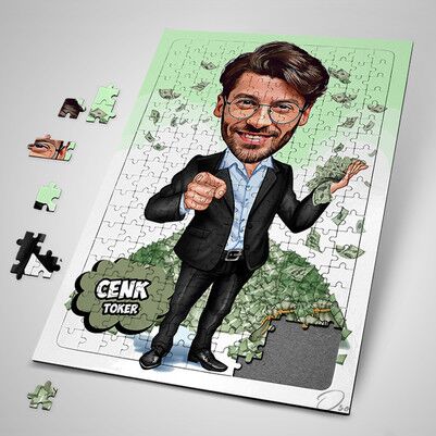  - Zengin ve Yakışıklı Karikatürlü Puzzle