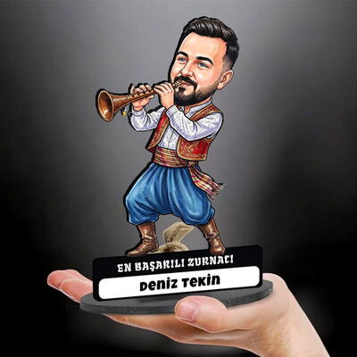 - Zurnacı Müzisyen Erkek Karikatürlü Biblo